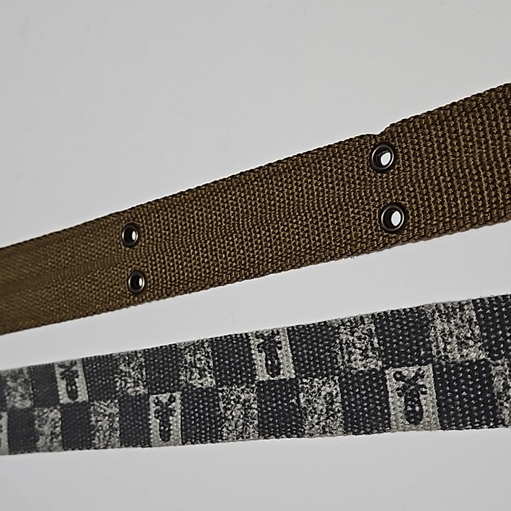 Boy's Adjustable Belts Strong Cloth Tweed Brown & Army Green Size 6/8 #B-40 - Picture 4 of 10